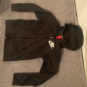 Kids black Nike zip up hoodie
